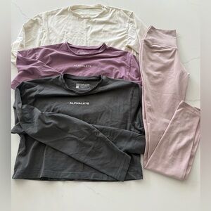 Alphalete Bundle | Size XS | 3 cropped shirts & 1 legging
